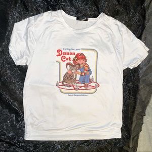 White Demon Cat Tee